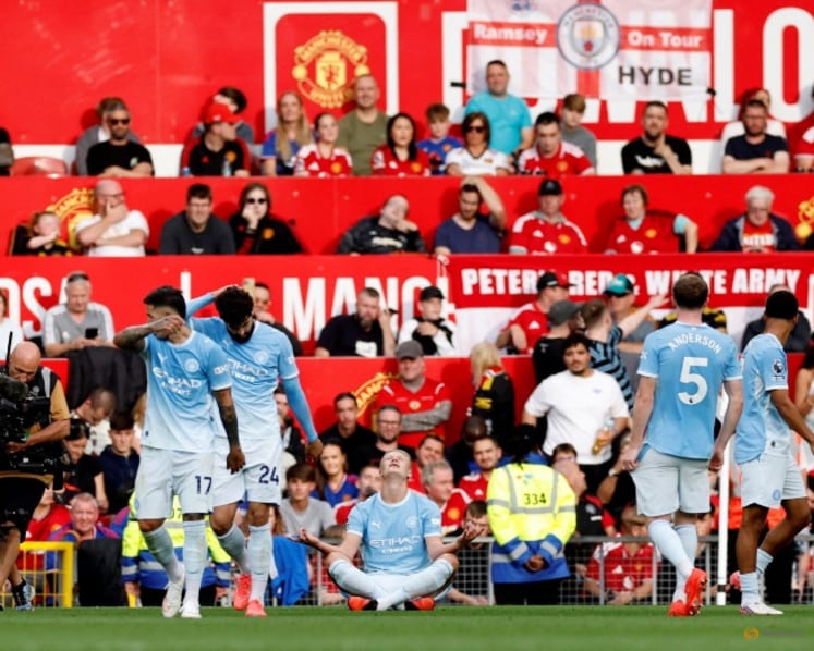 Haaland strike gives Man City 1-0 win over Man United after Foden sent off