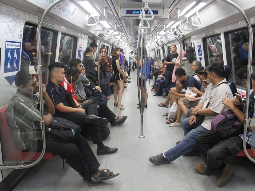 The writer says that with seats on MRT trains being close to one another, it is likely that commuters would meet someone who is unwell. The writer says that with seats on MRT trains being close to one another, it is likely that commuters would meet someone who is unwell.