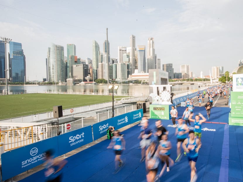 The marathon on Nov 30 was flagged off at 6pm instead of in the wee hours of the morning like in past editions. The marathon on Nov 30 was flagged off at 6pm instead of in the wee hours of the morning like in past editions.