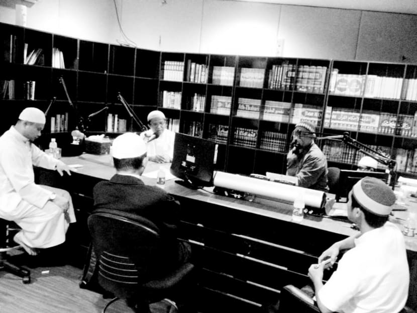 A Hang 106 FM Radio show in progress, shown in a photo posted on the station’s Facebook page. The preachers of Radio Hang are known for their vilification of other Muslim sects that do not subscribe to their conception of Islam. PHOTO: Hang 106 FM’s Facebook