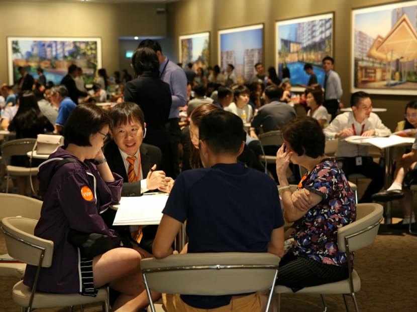 Developers Sim Lian Group and Sim Lian Holdings of Treasure at Tampnies condominium declined to reveal the number of people who registered their intent to buy during the opening weekend preview of March 15 to 17, 2019. Developers Sim Lian Group and Sim Lian Holdings of Treasure at Tampnies condominium declined to reveal the number of people who registered their intent to buy during the opening weekend preview of March 15 to 17, 2019.