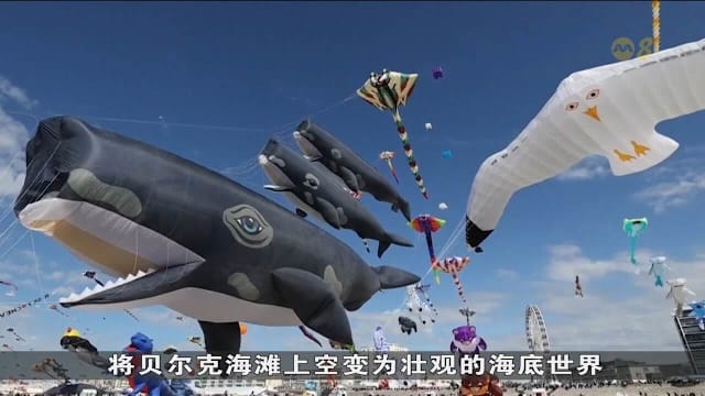 法国北部国际风筝节绚丽登场 数百风筝争艳迎全球游客