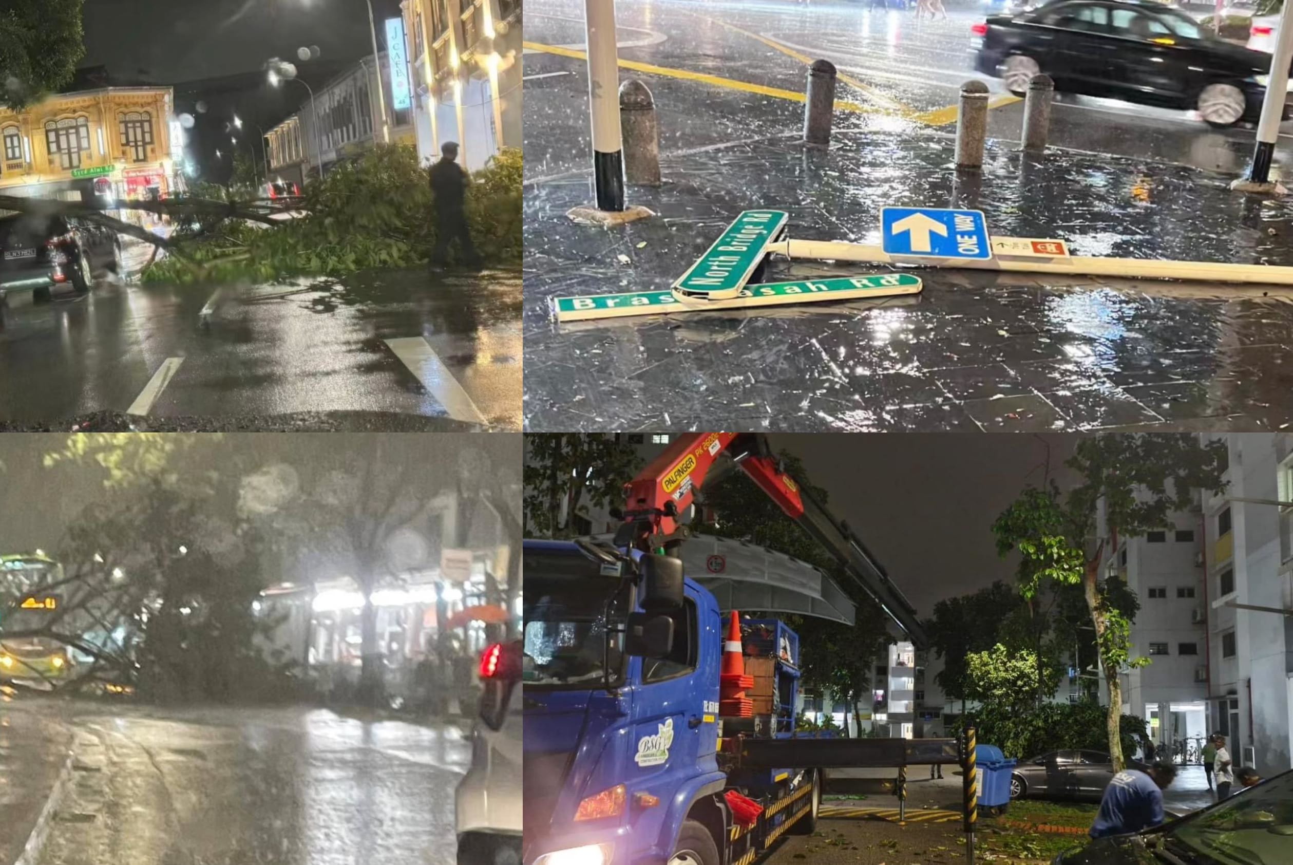 中秋夜狂风大雨树倒压车异物砸大华银行大厦外玻璃棚- 8world