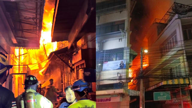 泰国曼谷唐人街突发大火 酿30人伤