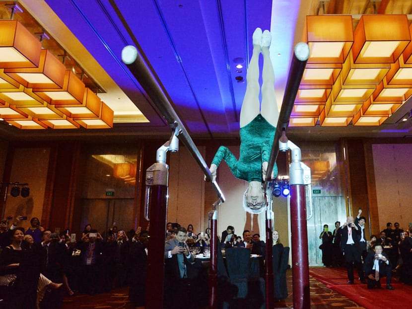 World’s oldest gymnast, 92, performs during International Ageing Week in Singapore