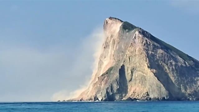 台湾观光署：龟山岛龟首未断裂 仅小部分落石