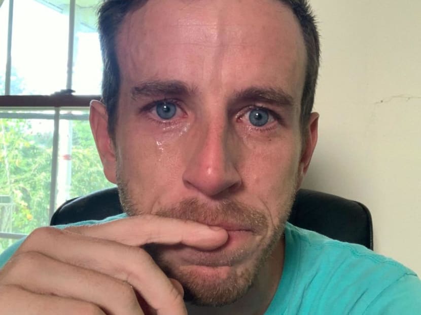 Mr Braden Wallake's photo of himself crying. Many LinkedIn users have called his post "cringeworthy", “self-indulgent” and “tone-deaf”. Mr Braden Wallake's photo of himself crying. Many LinkedIn users have called his post "cringeworthy", “self-indulgent” and “tone-deaf”.
