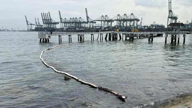 李智陞：公园局正在部署围油栏保护海岸