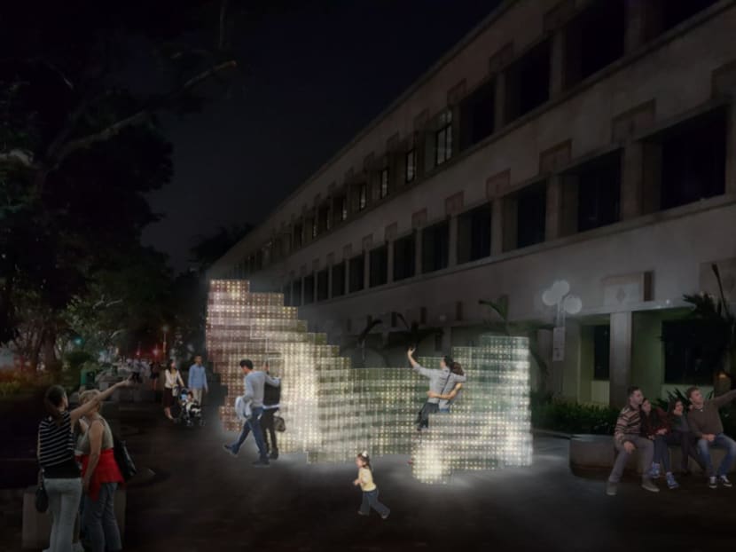 An artist's impression of the Hyperbands light installation by kopI/O.