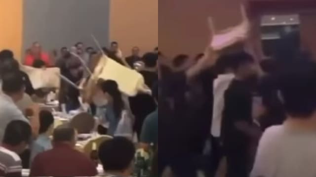 新山晚宴两批人马砸场 互扔椅子 旁观宴客急闪