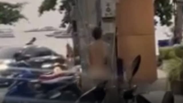 外籍男芭堤雅海滩路裸奔  被拍画面社媒疯传引热议