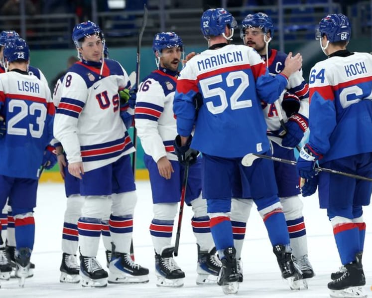 Ice hockey-US rout Slovakia to set up final showdown with Canada