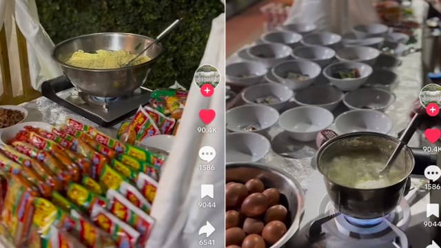 印尼新人将快熟面煮成婚宴美食 出席者赞不绝口