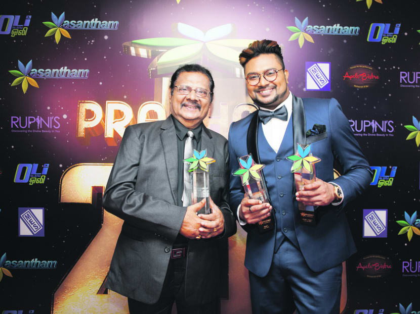 Father and son celebration