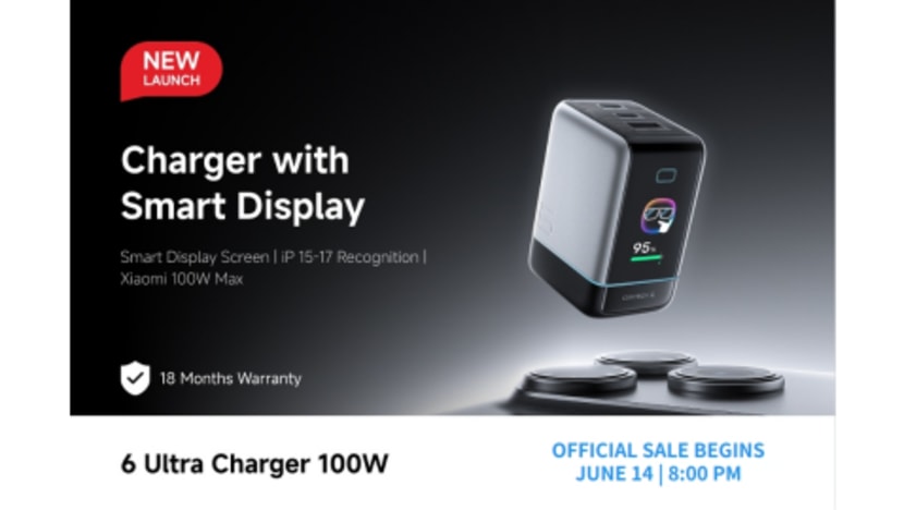 CUKTECH 6 Ultra 100W Smart Display Charger Launches in the Philippines on June 14