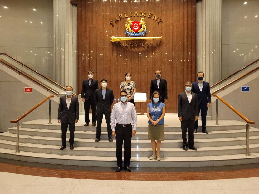 Members of Parliament from the Workers' Party. Four of them have filed notices to amend the Foreign Interference (Countermeasures) Bill.