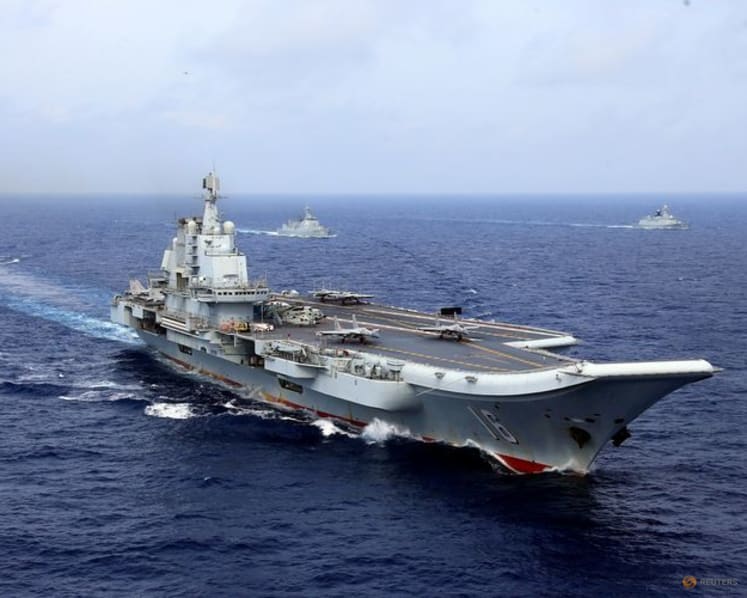 Chinese aircraft carrier sailed through Taiwan Strait, Taipei says