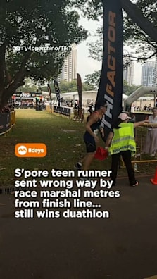 Oliver Yap, 15, says the wrong turn cost him at least 12 seconds. #8dayssgLocalEnt #8dayssg #TriFactor #Duathlon #running @oliver™️ 