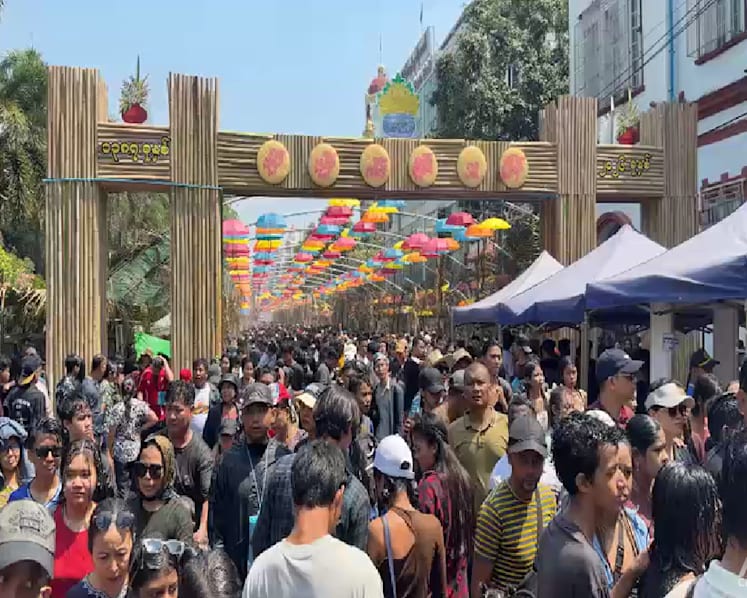 Myanmar revellers cautiously return to Thingyan festivities after years of boycott