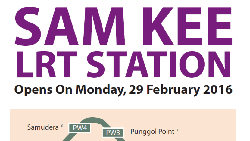 Punggol LRT’s Sam Kee Station to open on Feb 29