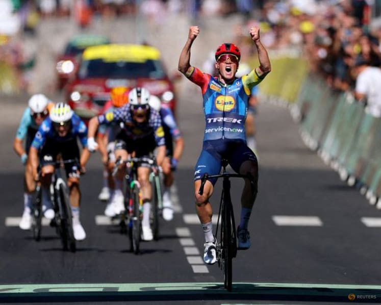 Denmark's Pedersen wins Tour stage four, Norway's Traeen takes yellow jersey