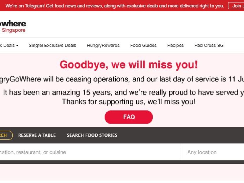 As part of the closure, the HungryRewards programme will be discontinued on June 30.