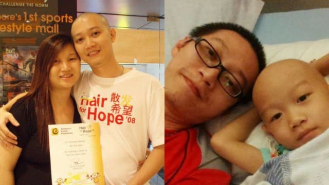 17年来14次剃头 男子“散发希望”为癌童打气