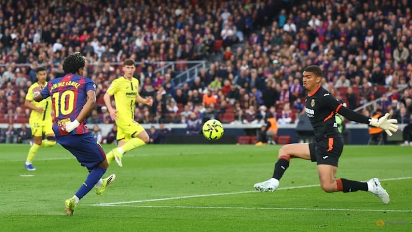 Yamal hat-trick fires Barca four points clear in LaLiga title race