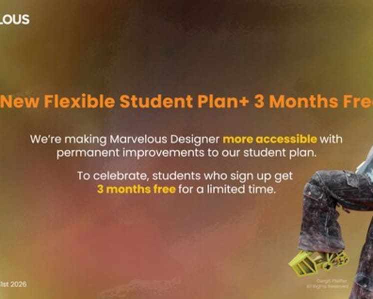MARVELOUS DESIGNER EXPANDS STUDENT PLAN, ADDS LIMITED THREE-MONTH FREE OFFER