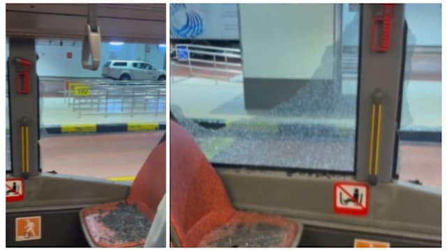 疑车速过快酿祸 樟宜机场巴士车窗破碎一人受伤