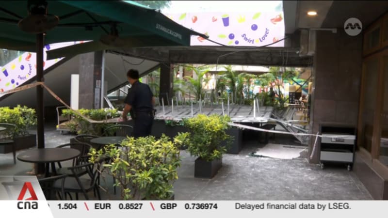 3 sent to hospital after overhead walkway ceiling collapses at Liat Towers 