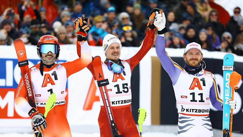 Alpine skiing-Feller a winner on home snow in Kitzbuehel slalom