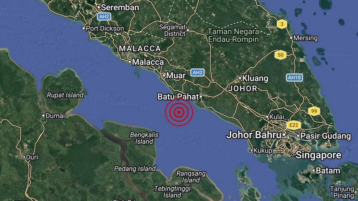 马国峇株巴辖海域发生3.2级地震