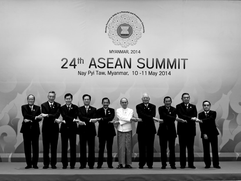 ASEAN leaders at the 24th ASEAN Summit in Naypyidaw on Sunday. A group of merely middle-to-smaller countries is wise to preserve its credibility by maintaining neutrality. Photo: REUTERS