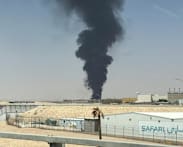 Flames, smoke seen near Riyadh airport after Saudi warning of aerial attack threat