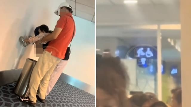 旅客被指抱孩子在机场垃圾桶排便 候机区飘异味