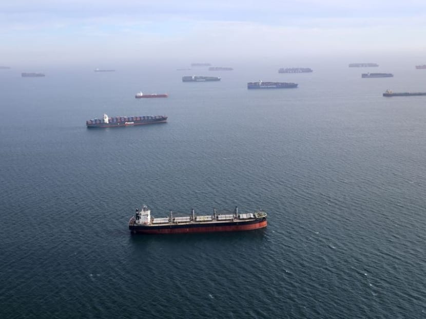 A file photo of ships out at sea. 