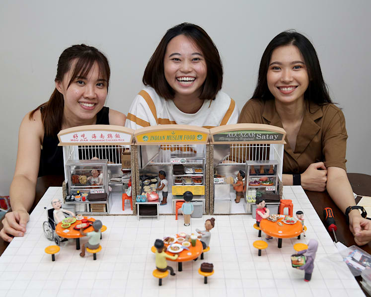 Clay artists create miniature hawker centre