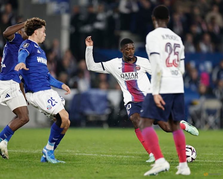 Dembele atones for penalty miss in PSG win at Strasbourg