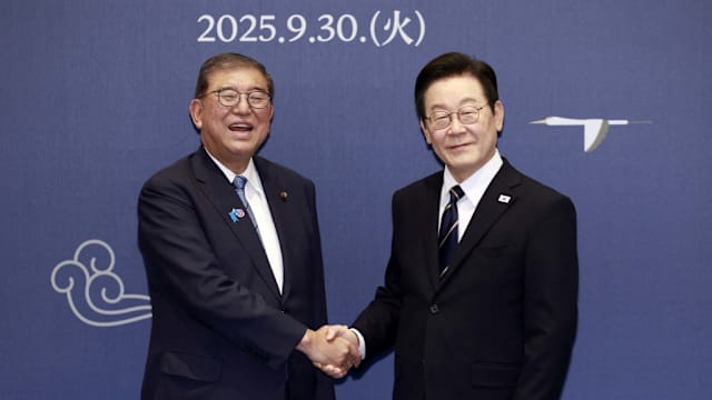 日本首相石破茂访韩 与韩国总统李在明进行双边会谈 