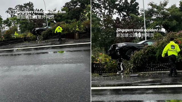 宝马疑打滑撞分界堤栏杆 21个月大男婴等伤者送院