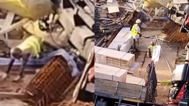 宏茂桥工地起重机轰然倒下 客工被击中受伤送院