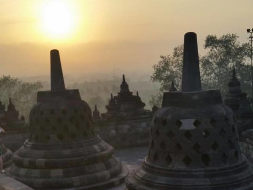 Facebook chief executive Mark Zuckberg at the Borobudur temple in Indonesia. Photo: Mr Mark Zuckerberg's Facebook page