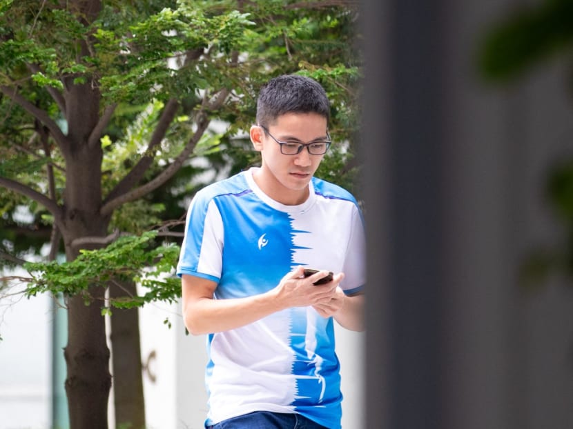 Chai Wen Hin arriving at the State Courts on Oct 23, 2023. Chai Wen Hin arriving at the State Courts on Oct 23, 2023.
