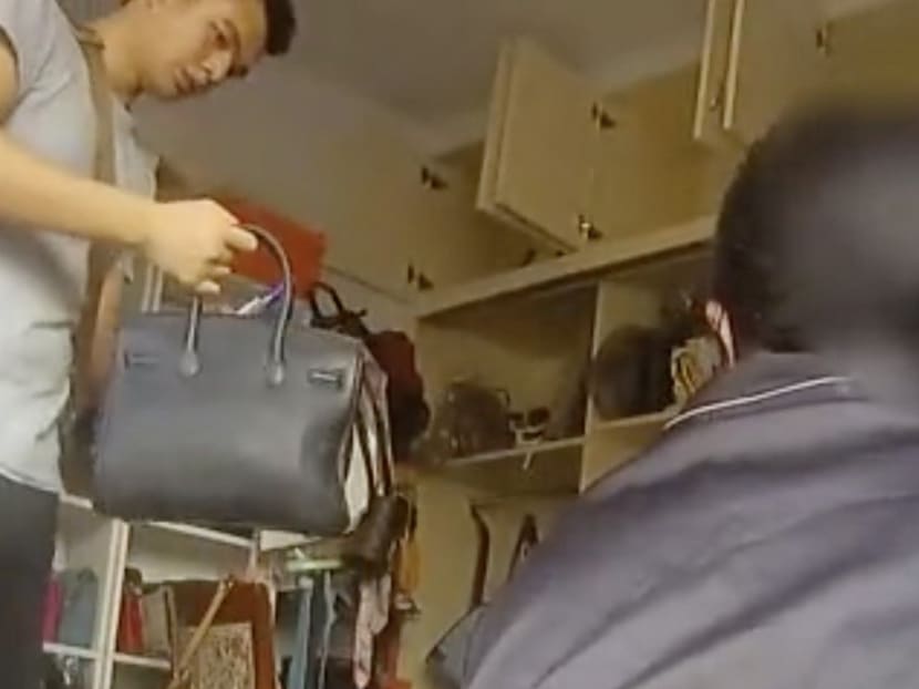 Police found hundreds of fake bags in the woman’s home in Chongqing.