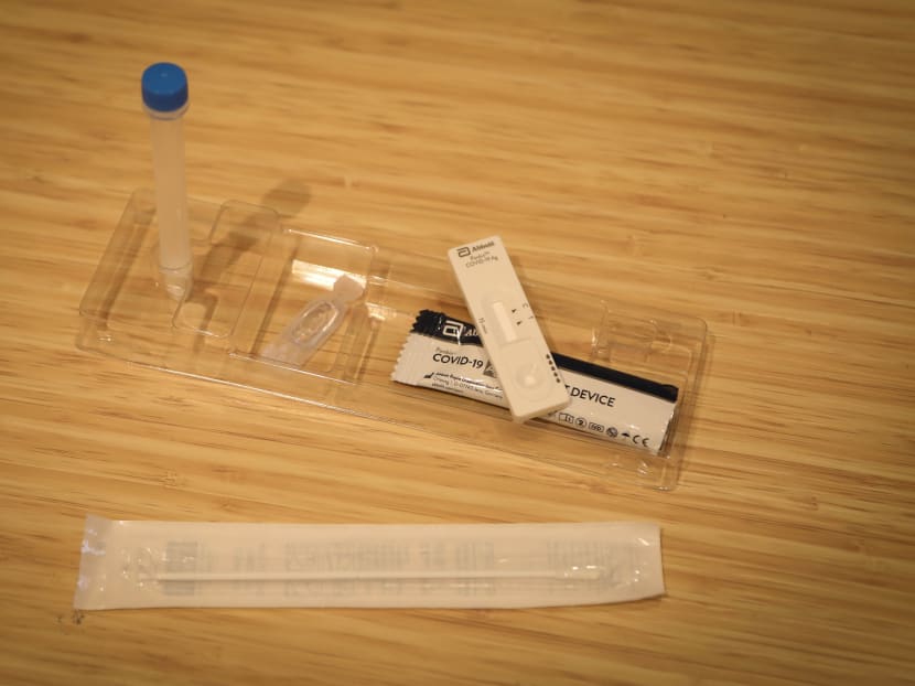 A sample of an antigen rapid test kit for Covid-19. 