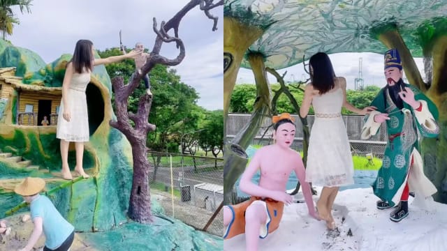理解问答：游客为拍视频踩遍虎豹别墅雕塑