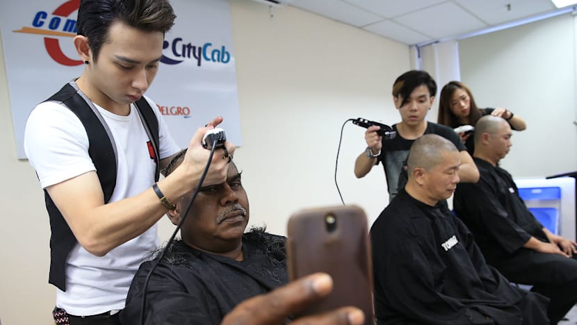61 cabbies go bald in support for Hair for Hope