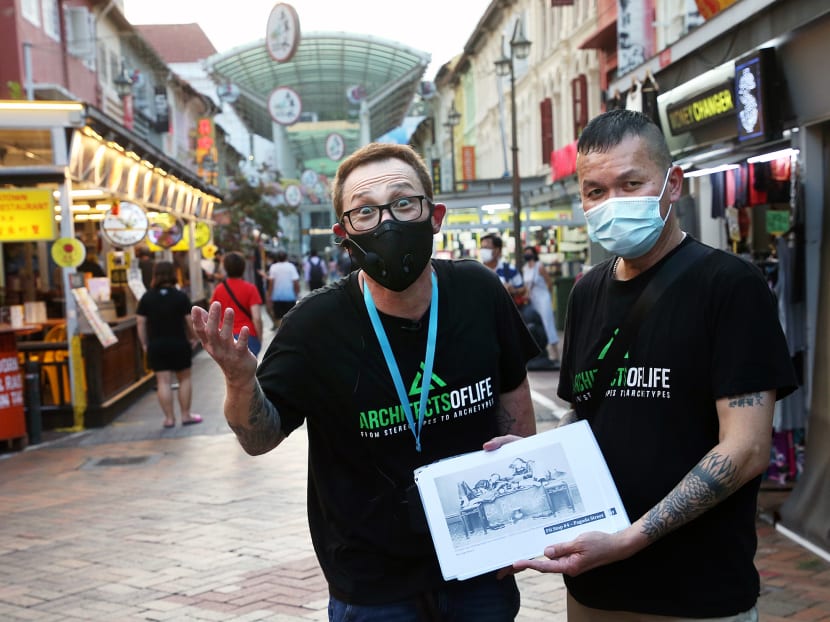 Mr Bruce Mathieu (left) and Mr Alvin Chiong will be talking about their experiences with gangs and drugs as they lead the Triad Trails.