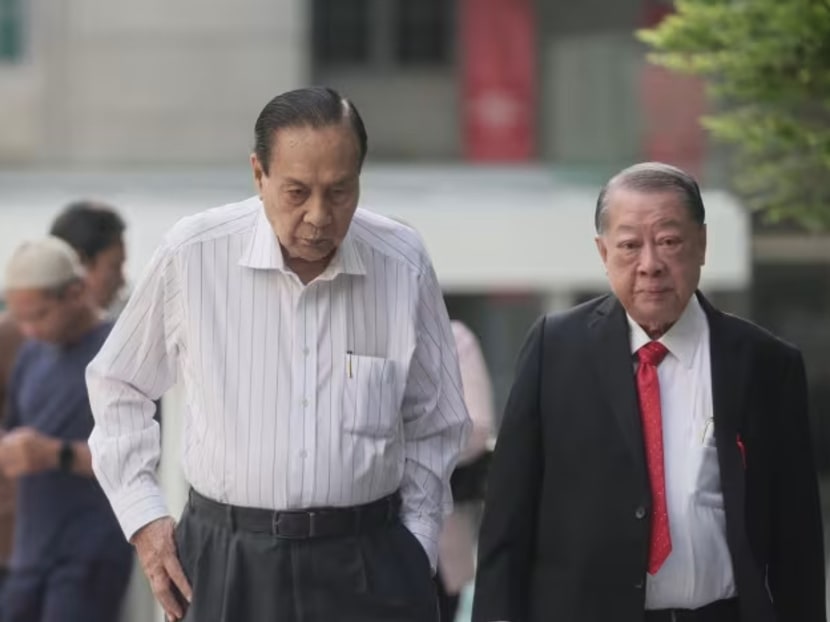 Ng Siak Hai (left) at the State Courts on July 10, 2024, with his lawyer, Mr Choo Si Sen. Ng Siak Hai (left) at the State Courts on July 10, 2024, with his lawyer, Mr Choo Si Sen.